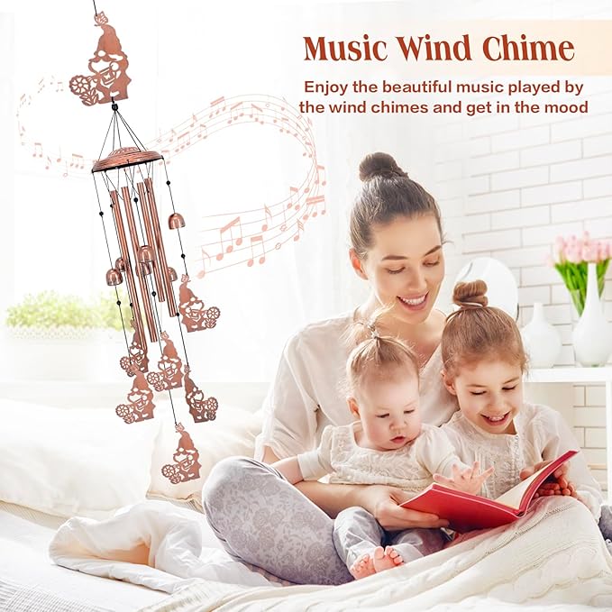 Gnomes Wind Chimes Outdoor Gnomes Gifts for Women/Men/Mom/Wife/Grandma Birthday Gifts Memorial Gift Metal WindChimes for Outside/Indoors, Lawn, Patio, Home, Porch, Yard Decor, Garden Decorations