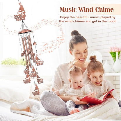Gnomes Wind Chimes Outdoor Gnomes Gifts for Women/Men/Mom/Wife/Grandma Birthday Gifts Memorial Gift Metal WindChimes for Outside/Indoors, Lawn, Patio, Home, Porch, Yard Decor, Garden Decorations