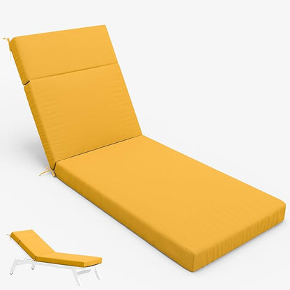 Chaise Lounge Cushion for Outdoor Furniture, Waterproof Fade and Tear Resistant Lounge Deck Chair Cushions for Patio Lawn Pool Resort Hotel