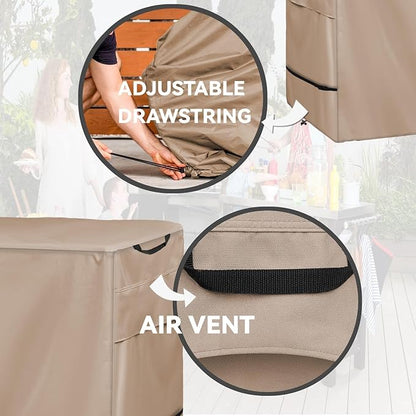 Outdoor Prep Table Cover - Heavy Duty Waterproof Cover for Outdoor Stainless Steel Table,Khaki