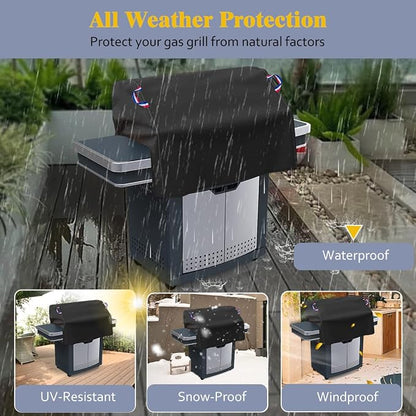 38" Built-in Grill Cover for Outdoor Grill, Waterproof BBQ Grill Top Cover Outdoor Kitchen & Grill Head Cover - 38" W x 28" D x 24" H