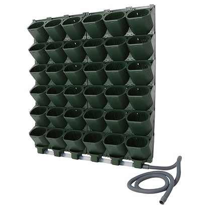 Self Watering Planters with Timer and Rain Sensor, 36-Pocket Wall Mounted Vertical Garden System - Automatic Drip Irrigation Kit for Indoor Outdoor Balcony, Grow Herbs Vegetables Flowers