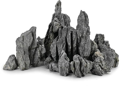Unocho Seiryu Stone Aquarium Rocks 40lb Natural Fish Tank Rocks for Aquascaping Garden Landscaping Decoration Paludarium Amphibian Enclosures(3-12 Inches)