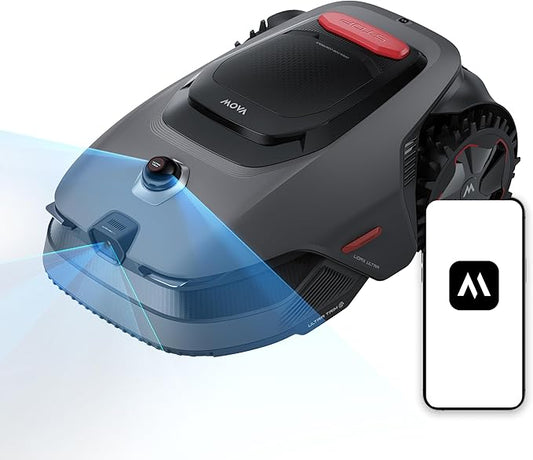 MOVA LiDAX Ultra 1000 Robot Lawn Mower Wire Free for 1/4 Acre, RTK-Free+360° 3D LiDAR+AI Vision Auto Mapping, Zero-Edge Cutting, Cutting Height 1.2"-3.9", 45% Slope, Up to 150 Managed Zones Dual Maps