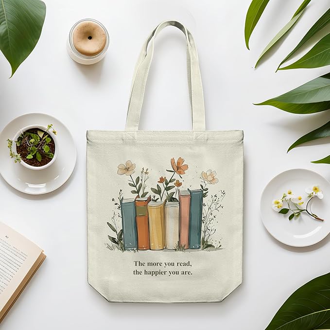 itgowisa Canvas Tote Bag for Women, Tote Bag with Zipper Inner Pocket, Zippered Canvas Bag for Shopping Work Grocery Everyday