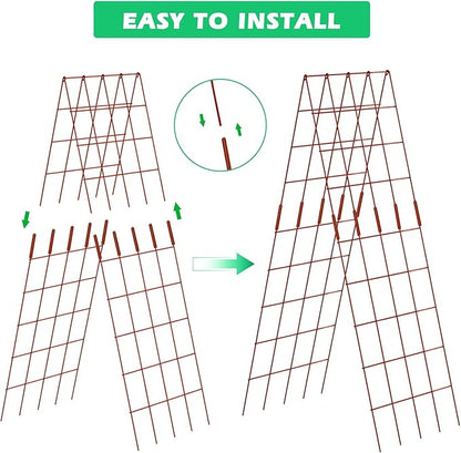DoCred Cucumber Trellis, 59" High 2 Pack Foldable A Frame Trellis for Raised Bed Climbing Plants, Vegetables, Includes Plant Support Clips, Twist Ties, Plastic Ties- Made from PVC-Coated Steel