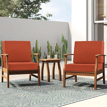 Favoyard Deep Seat Patio Cushion Set 19 x 19 Inch Waterproof Outdoor Chair Cushions for Patio Furniture with Fade Resistant and Removable Cover with Handle & Adjustable Straps for Patio, Yard, Garden