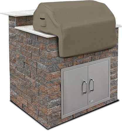 Covers & all Built-in Outdoor Grill Cover, Durable 12 Oz Waterproof Cover Max Material with Air Pocket & Elastic for Snug Fit (48" W x 27" D x 26" H Inches, Beige)