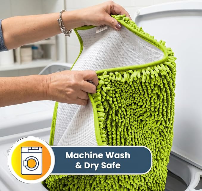 Muddy Mat® | Super Water Absorbent Door Mat Indoor, Microfiber Quick Dry Chenille Entryway Rug,Slip Resistant Front Door Mat,Indoor Mats for Entryway,Machine Washable Pet Rug, Spring Green 20" x 48"