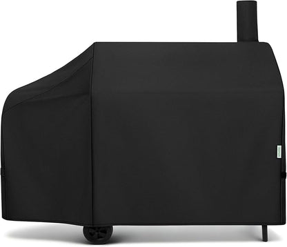 Offset Smoker Cover 60 Inch, Heavy Duty Waterproof Charcoal Smoker Grill Cover for Outdoor Grill, UV & Fade Resistant, Fits Char-Broil, Brinkmann, Royal Gourmet, New Braunfels, Black