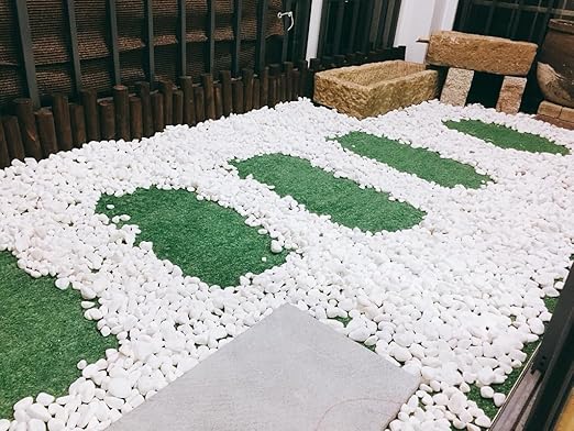 SIDONG 20 lbs White River Rocks, 1.2-2 Inches Matte Pebbles for Indoor Plants, Aquarium Rocks Used in Fish Tank, Decorative Stones for Plants, Vases, Home Décor, Crafting, Garden Landscaping