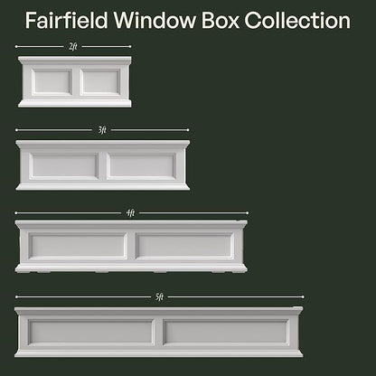 Mayne Fairfield 2ft Window Box, Self Watering Flower Box with Double Wall Design, All Season Fade Resistant Outdoor Window Planter with Steel Mounting Bracket, Graphite Grey