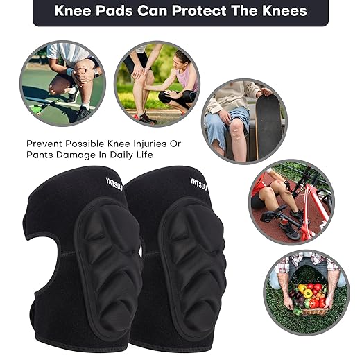 Knee Pad Women Men for Gardening House Working, Floor and Carpet Cleaning, Construction Work, Cleaning Knee Pads With High Elastic Fabric Black M