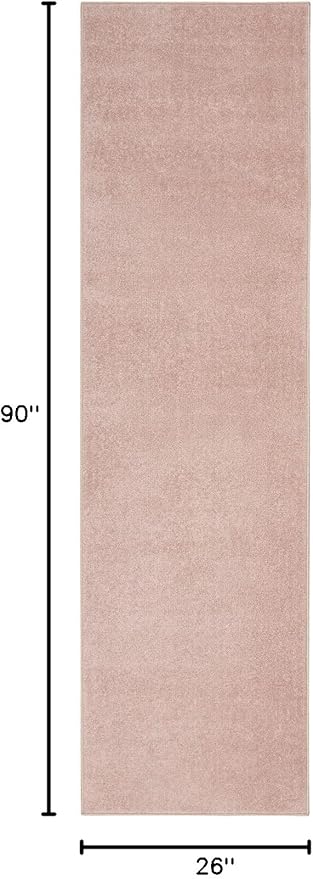 Nourison Home Essentials Indoor/Outdoor Pink 2'2'' x 7'6'' Area-Rug, Easy-Cleaning, Non Shedding, Bed Room, Living Room, Dining Room, Backyard, Deck, Patio (2x8)