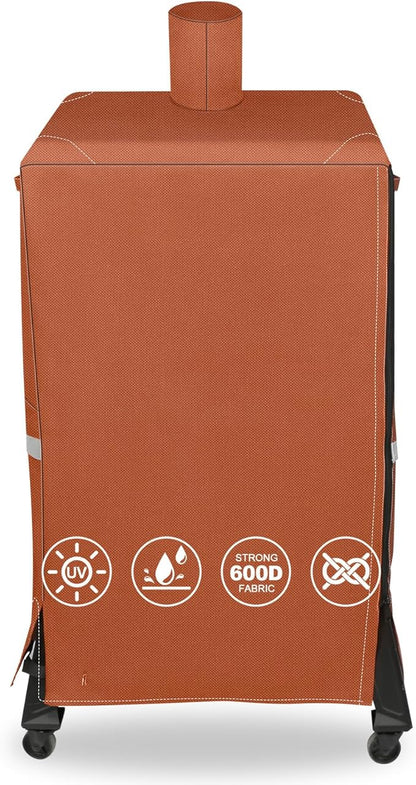 QuliMetal Vertical Smoker Cover for Pit Boss 4/5/7 Series Vertical Smokers, PBV4PS1, Q2000, Pro Series 4/5/7 Vertical Pellet Smokers, Grill Cover for Pitboss 73550, Brown
