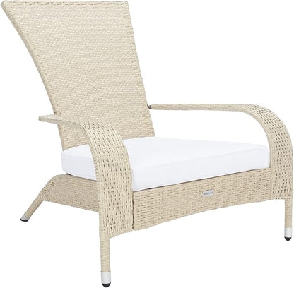 SAFAVIEH Outdoor Collection Edna Beige/White Cushion 3-Piece Lounge Set with Table (PAT7719B)