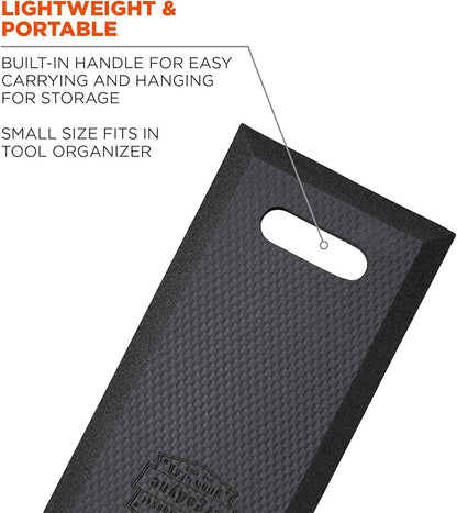 Ergodyne ProFlex 376 Kneeling Pad, Lightweight Kneeling Mat, Thin Foam Knee Cushion, Small, 8" x 18" x 0.5", Black