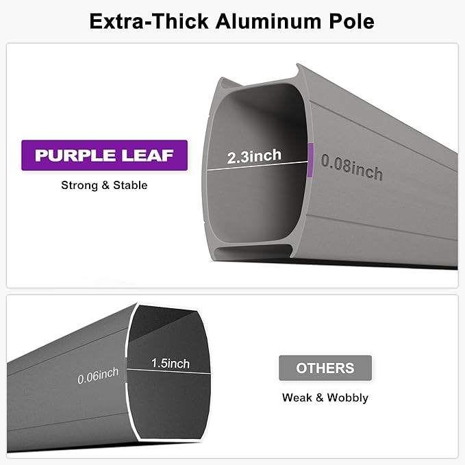 PURPLE LEAF 10' X 10' Left-right Tilting Patio Umbrella with Base Outdoor Swivel Cantilever Offset Aluminum Umbrella with Champagne Frame and 360-degree Rotation for Garden Deck Pool, Grey
