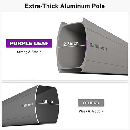 PURPLE LEAF 10' X 10' Left-right Tilting Patio Umbrella with Base Outdoor Swivel Cantilever Offset Aluminum Umbrella with Champagne Frame and 360-degree Rotation for Garden Deck Pool, Grey