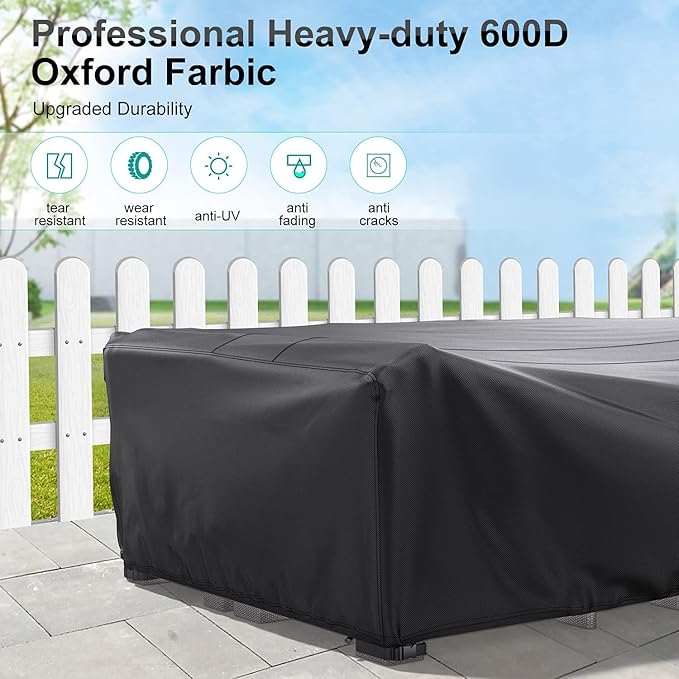 Patio Furniture Covers, Heavy Duty Outdoor Furniture Cover Waterproof, Sectional Sofa Set Covers Table and Chair Set Cover, 74"L×47"W×28"H