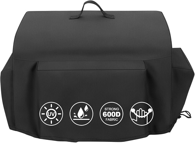 Cover for Pit Boss 10697 & PB150PPG Table Top Wood Grill, Pellet Smoker Cover for PB Portable 150/pb200p Pellet Grill,Protective 600D Heavy Duty Waterproof Cover for Pit Boss 75275