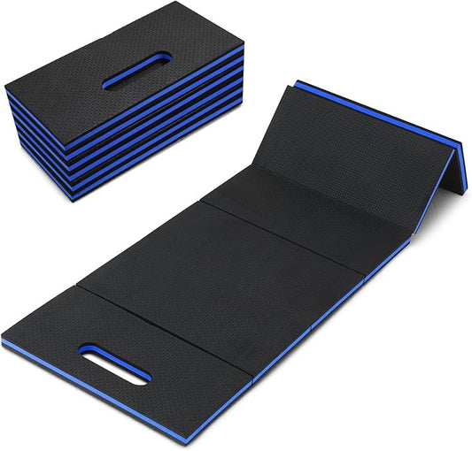 Foldable EVA Mat with Carrying Handle, 2.5cm Thick Foam Cushion Kneeling Pad High Density Water Resistant Anti Slip Knee Mat for Workout Exercise Mechanic Garages Picnics Gardening Camping Gym