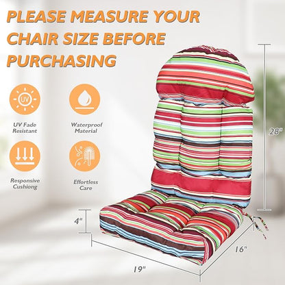 Adirondack Chair Cushion, Rocking Chair Cushions High Back, Thickened Patio Chair pad for Indoor and Outdoor, 44''L x 19''W x 4''H