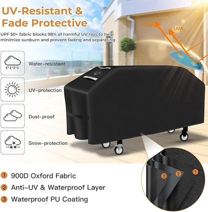 Griddle Cover for Blackstone 36" Griddle,Upgraded Rip-Proof&Waterproof 900D Flat Top Grill Cover,Windproof 1528 Grill Cover for Blackstone and More 4-Burner Griddle with Straps and Air Vent