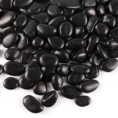 20LB Black River Rocks for Vases 3/4-1 5/8Inch River Stones Decorative Rocks for Plants Indoor Pebbles for Crafts Decorative Stones Gravels Rocks for Plants Outdoor