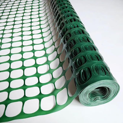 PotatoLife Plastic Mesh Fence Safety Fence, 2 Roll 4'x100' with 100 Zip Ties, Resuable Temporary Netting for Garden Fencing, Construction, Snow Fencing, Animal Barrier, Poultry, Deer, Patio, Green