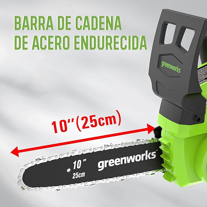 Greenworks 24V 10" Cordless Chainsaw, 2.0Ah Battery and Charger Included
