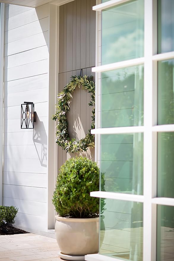 Hinkley Brixton Medium Wall Mount Outdoor Lantern - Rust & Corrosion Resistant, Clear Mitered Glass, Composite - Burnished Bronze Finish