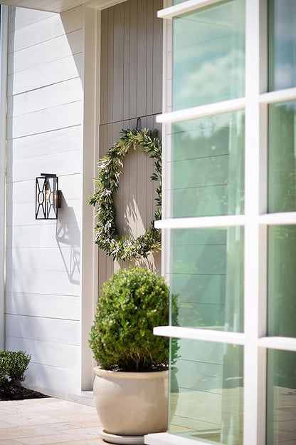 Hinkley Brixton Medium Wall Mount Outdoor Lantern - Rust & Corrosion Resistant, Clear Mitered Glass, Composite - Burnished Bronze Finish