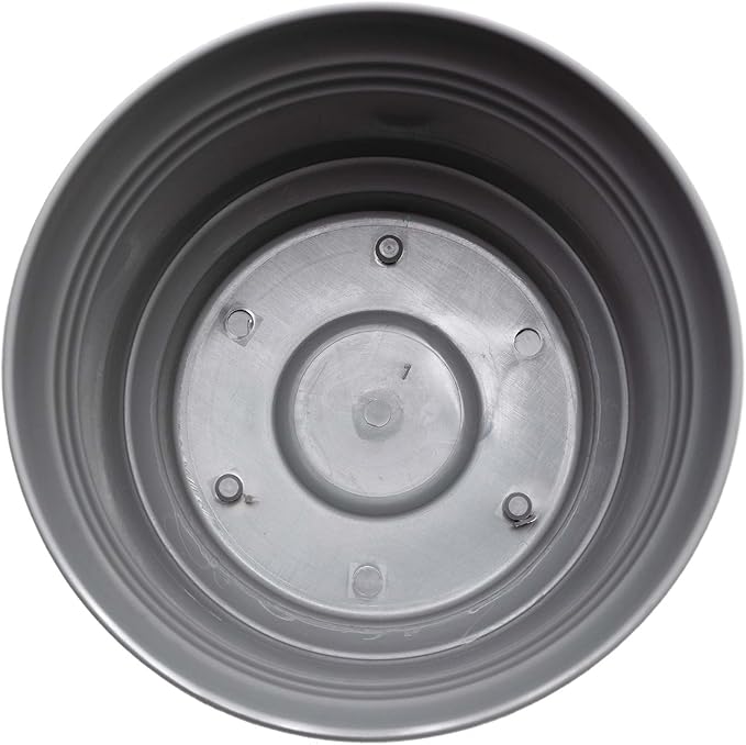 Bloem Saturn Round Planter with Saucer Tray: 12" - Charcoal - Durable Plastic Pot, Matte Finish, Removable Saucer, for Indoor & Outdoor Use, Gardening, 3 Gallon Capacity