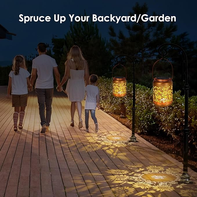 Solar Garden Lights,Sunflower Lanterns Outdoor Decoration, Mothers Day Birthday Gifts for Women Grandma, Garden Decor Hanging Solar Lights Outdoor for Yard, Patio, Backyard, Porch (2 Pack)