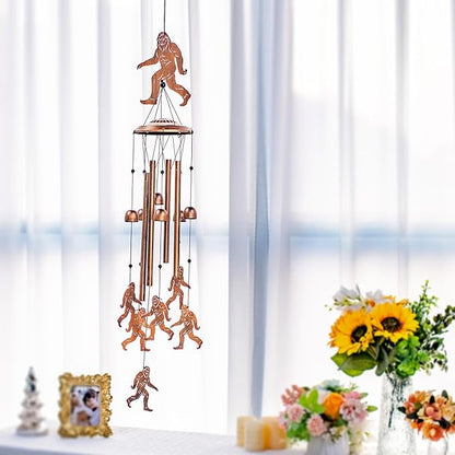 Bigfoot Wind Chimes for Outside,Big Foot Sasquatch Gifts for Men Women/Memorial Gifts/Birthday Gift Metal windchimes Outdoors/Indoors,Garden Decor,Patio,Home,Porch,Yard Decoration