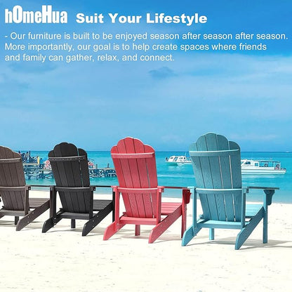 Adirondack Chair Weather Resistant , Hard Plastic Adirondack Chair with Cup Holder, Comfortable Easy to Assemble and Maintain, Outdoor Chair for Patio, Backyard Deck, Fire Pit Lawn Porch - White