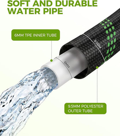50ft Garden Hose, Non-Expandable Water Hose with 8 Function Spray Nozzle, Lightweight, Knik-Free, Burst-Resistant, Durable & Flexible 3/4" Garden Hose for Lawn, House Cleaning, Car Washing