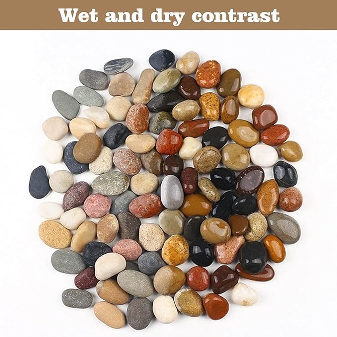 Decorative Natural River Rocks 20 LBS - 1-2 Inch Mexican Beach Pebbles for Landscaping, Garden, Walkways, Plant & Outdoor Decor