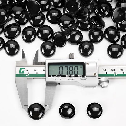 3/4 Inch Fire Glass Beads,10 Pounds Fire Pit Glass Beads High Luster for Gas Fireplace, Fire Pit Table,Landscaping (Onyx Black Luster)