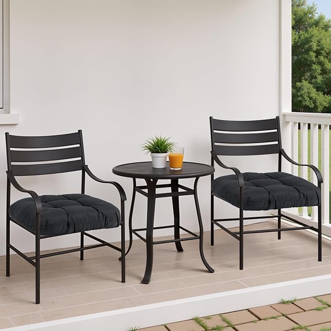 MTMR Water-Repellent Outdoor Patio Chair Cushions Set of 2, 19'X19' Thick Seat Cushions with High Elasticity PP Cotton, Tufted Design for Outdoor Furniture