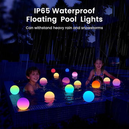 LOFTEK LED Ball Light, Multi-Color Rechargeable Night Lights, 3-inch RGB Globe Mood Lighting, Waterproof Ambient Lighting Lamp for Home Bedroom Patio Pool Decorative Lighting, Birthday Gift,4 Pack