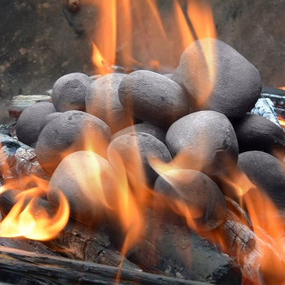 Stanbroil 24pcs Light Weight Ceramic Fiber Pebble Stones for Fire Pit and Fireplace - Grey