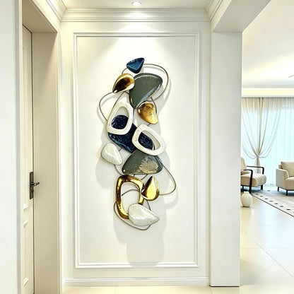 Roivikis Large Metal Wall Art Decor, 3D Abstract Stone-inspired Handcrafted Modern Wall Sculptures for Living Room, Bedroom, Entryway 59" x 24"