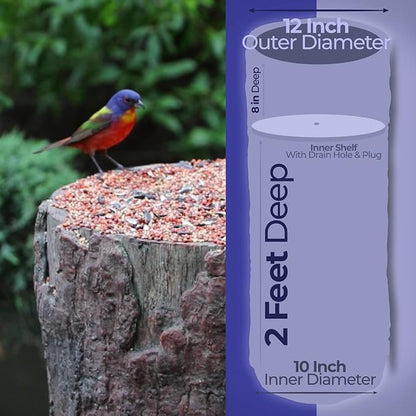 Nature's Feast Wild Bird, Squirrel & Critter Feeder. Tree Stand Buffet for Nature Lovers. Woodland Farmhouse Large Patio & Garden Platform.