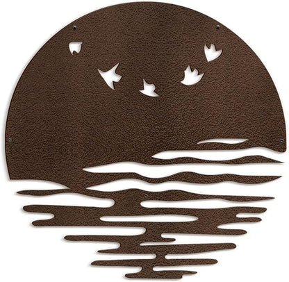 SIGNLEADER Metal Wall Art Decor Birds Minimalist Modern Abstract Wall Sculpture Hangings Home Decoration for Living Room, Bedroom, Bathroom, Kitchen, Outdoor - 18" Bronze
