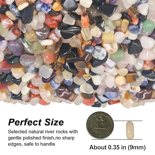 Aquarium Gravel,Landscaping Pebbles, River Rocks Decorative Ornamental Pebbles, DIY Smoothed Rocks for Potted Plant Resin Art Vase Fillers Aquarium Gravel Rocks (Mixed Color, 5 Pounds)
