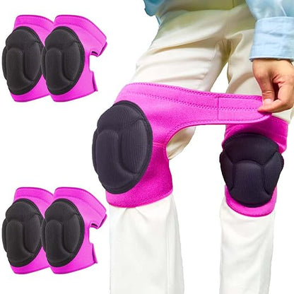 2 Pairs Womens Knee Pads for Kneeling with Soft Foam Cushion, Safety Flooring Knee Protector for Gardeners Carpenters Cleaners Veterinary, Gardening Knee Pads with Adjustable Straps for Work, Pink L