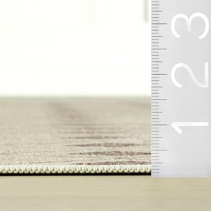 Dash & Albert Chandler Tan Machine Washable Rug, 9.5 X 13.5 Feet, Tan Geometric Pattern