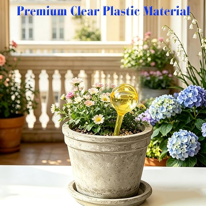 Plant Watering Devices, 6pcs Plastic Plant Watering Globes, Plant Waterer Self Watering Bulbs for Indoor Outdoor Plants